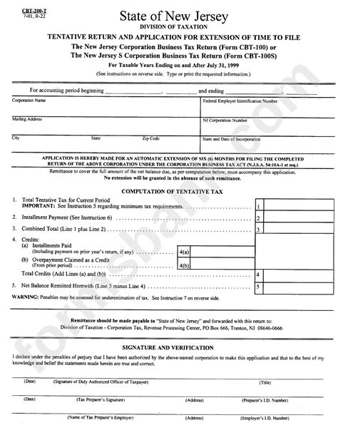 form cbt-200-t instructions 2023|new jersey corporate estimated tax.